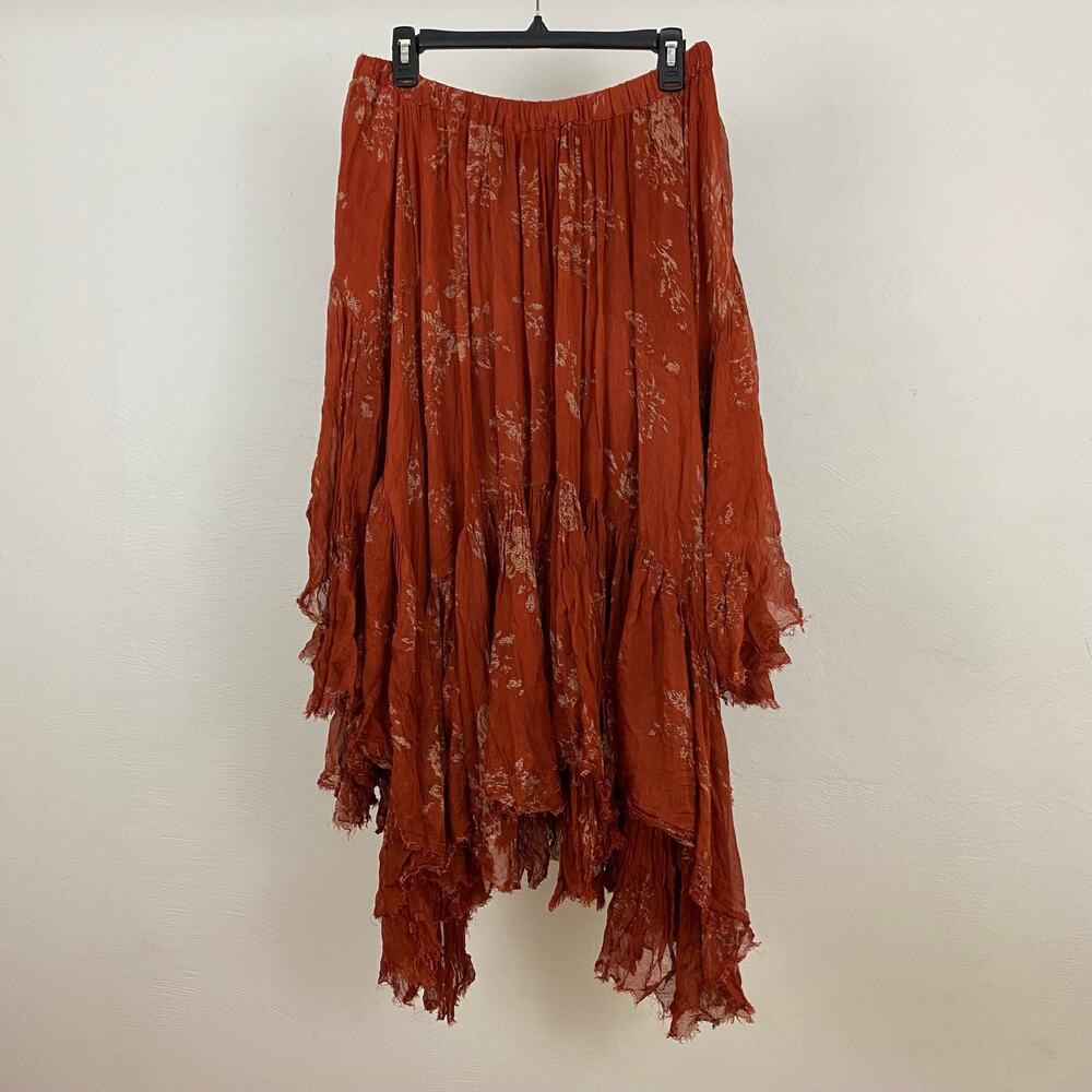FP One - Free People Clover Printed Skirt - Rust Combo - Size XL